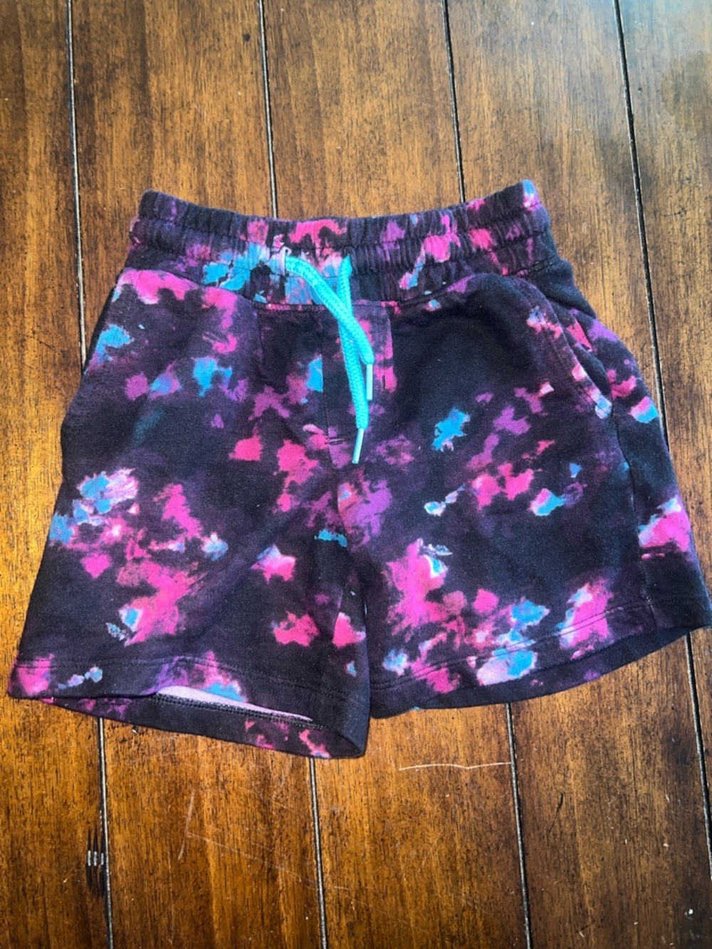 🎉🎉 5 for $20🎉🎉Black Tie-Dye Lounge Shorts with Neon Accents